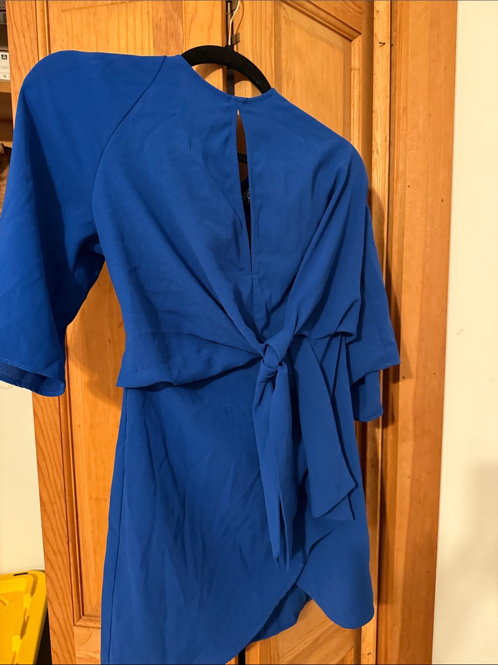 Topshop Royal Blue Asymmetrical Tie-Front Dress